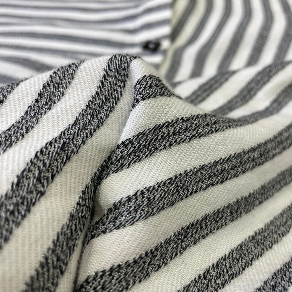 Soft Surroundings Striped Tunic Shirt Black White Sharkbite Hem Womens Small - Picture 11 of 16